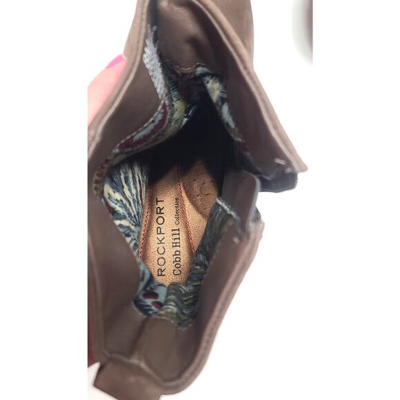 Rockport Cobb Hill brown leather heeled boots women's size 8 - Picture 6 of 7